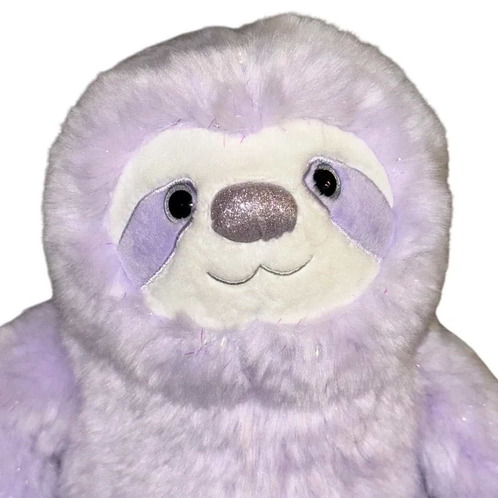 FAO Schwarz Sparklers Plush Sloth Stuffed Animal Lavender Purple Glitter Sparkle
